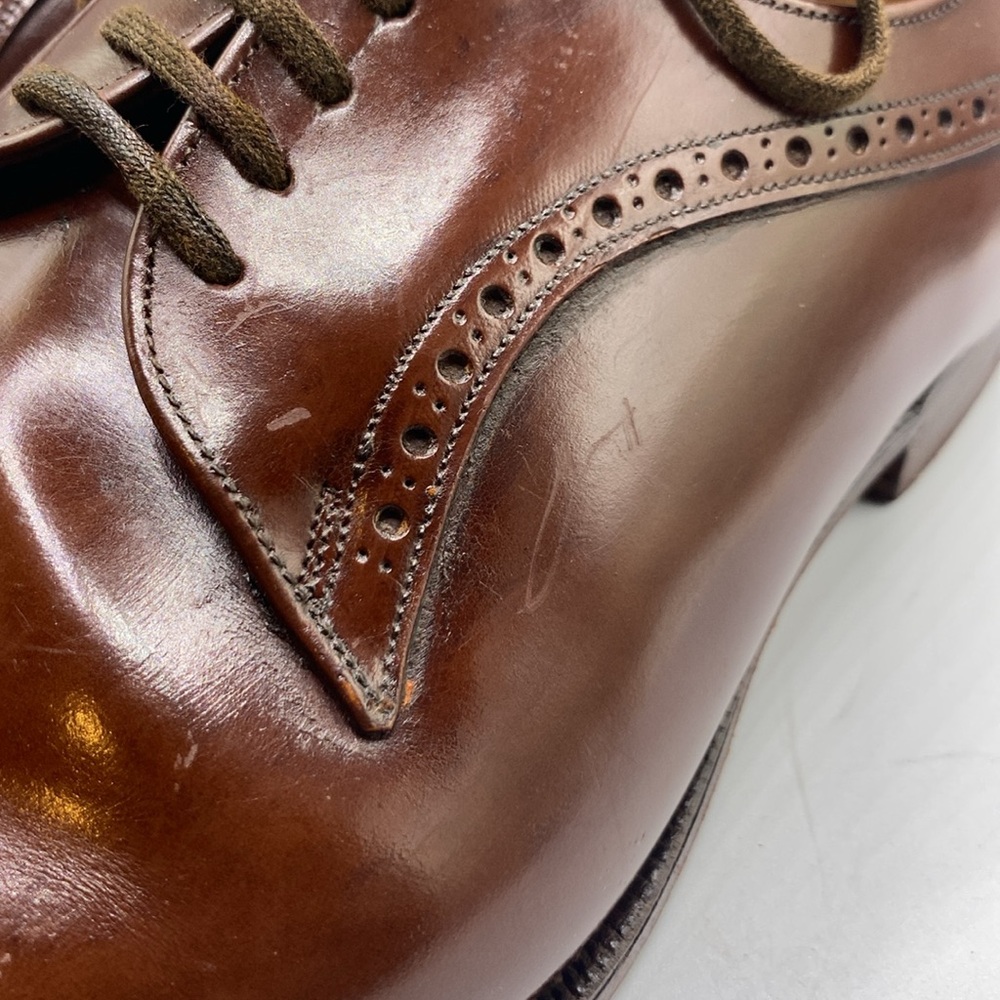 Church's Custom Grade Men Size 11 Brown Leather Plain Toe Derby Dress Shoes - Picture 13 of 16